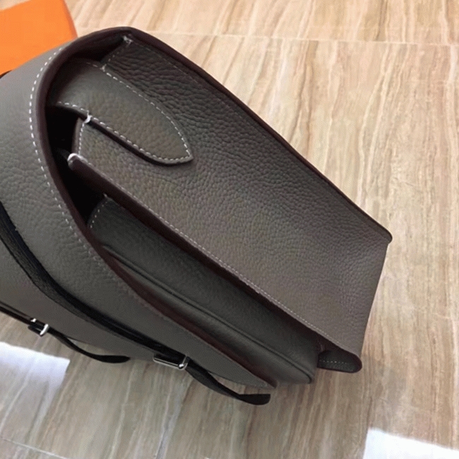 Grey Bicolor Imitation H**me5 Steve Messenger Bag