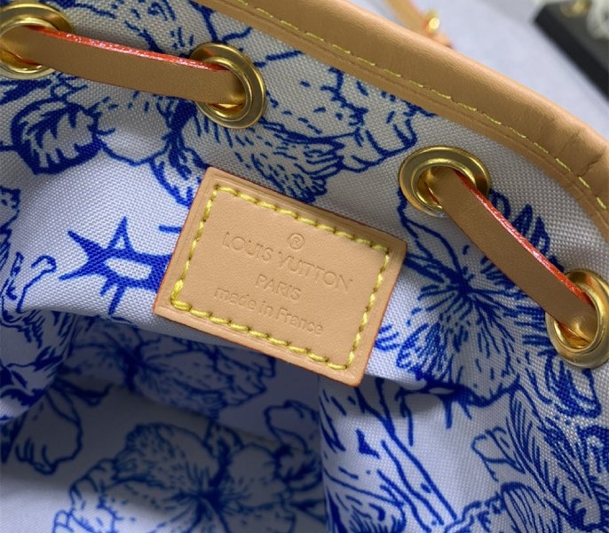 L0vis Vvtt0n LV By The Pool Monogram Tiles Canvas Nano Noe Bag In Lagoon Blue