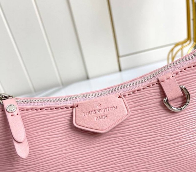 L0vis Vvtt0n Epi Leather Easy Pouch On Strap In Rose Ballerine Pink