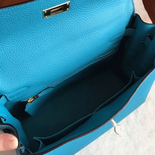 Turquoise Clemence Imitation H**me5 Kelly Retourne 28cm Colorful Bag
