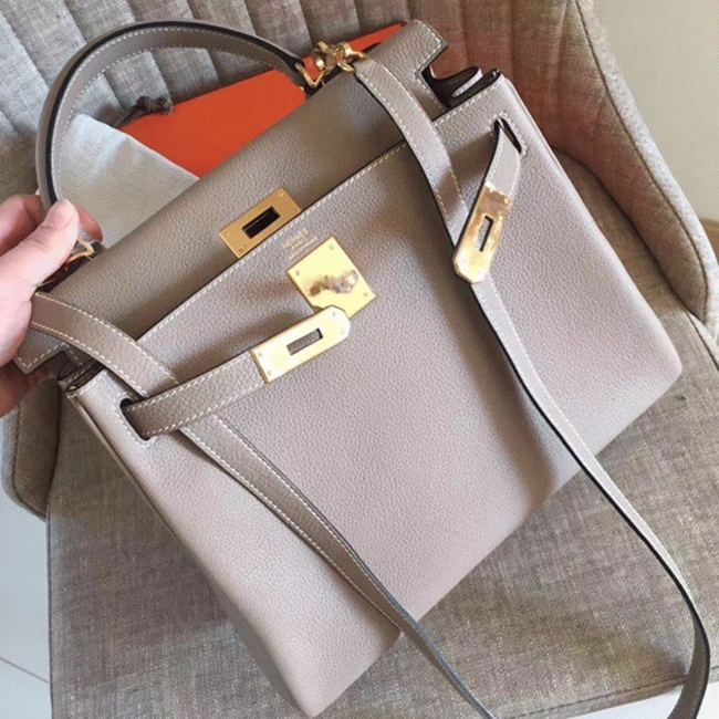 Grey Clemence Replica Designer H**me5 Kelly Retourne 28cm Elegant Tote