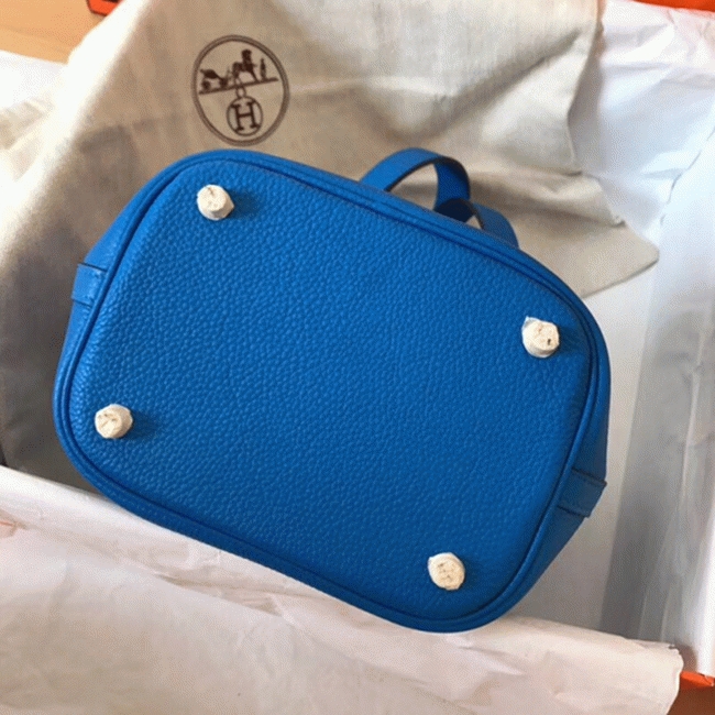 Top quality blue hydra fake H**me5 Picotin Lock 18cm handbag