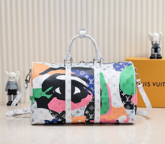 LV J Hope X Keepall Bandoulière 45 Multicolor In Two Eyes Patches