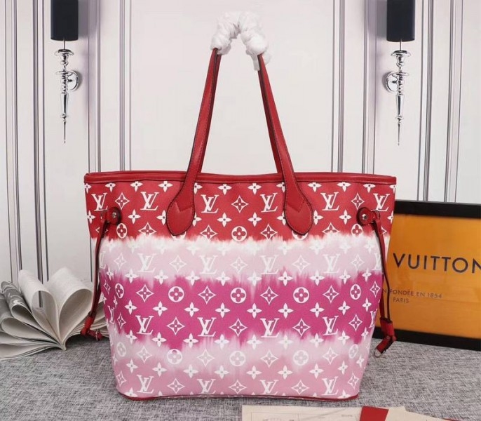 L0vis Vvtt0n Seasonal Escale Neverfull MM Tote In Rouge Red
