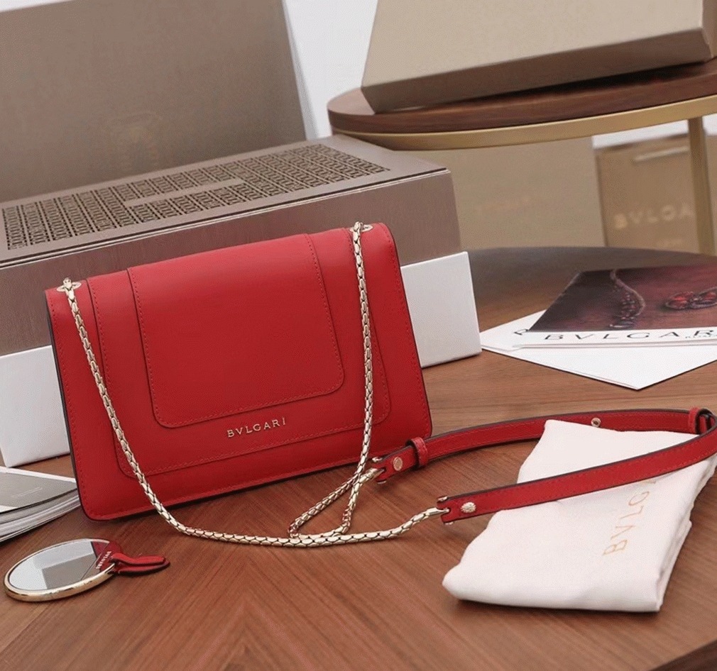 Replica Bv1g*ai Serpenti Forever Small Cross-body Bag Red Calfskin