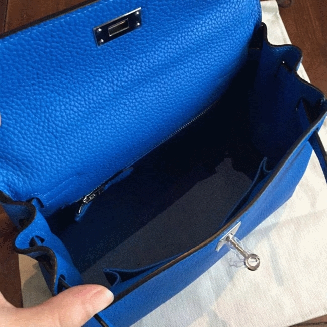 Blue Clemence Replica H**me5 Kelly 25cm Chic Tote
