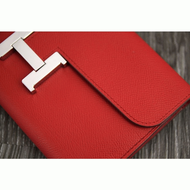 Red AAA fake H**me5 Constance wallet
