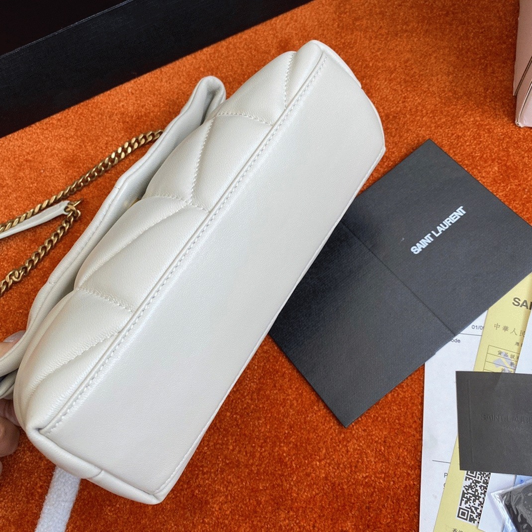 Replica Sa1nt Lau*nt Puffer Toy Bag White Quilted Lambskin