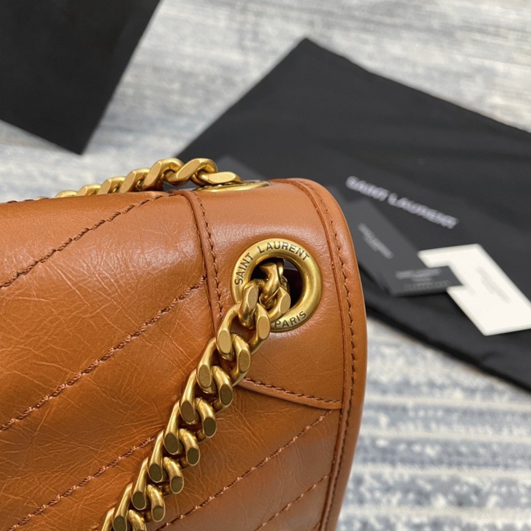 Fake Sa1nt Lau*nt Niki Medium Chain Bag Brown