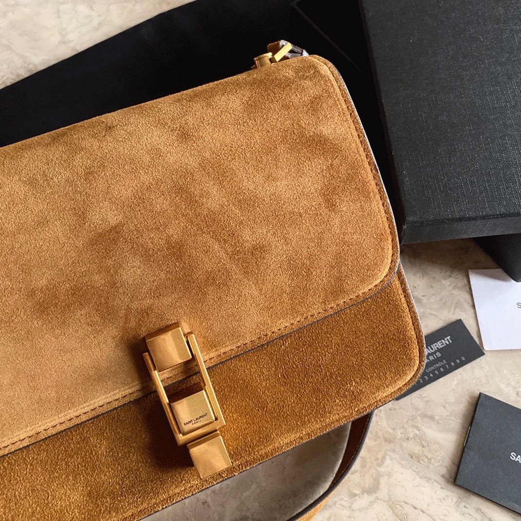 Fake Sa1nt Lau*nt Le Carre Satchel Bag Brown