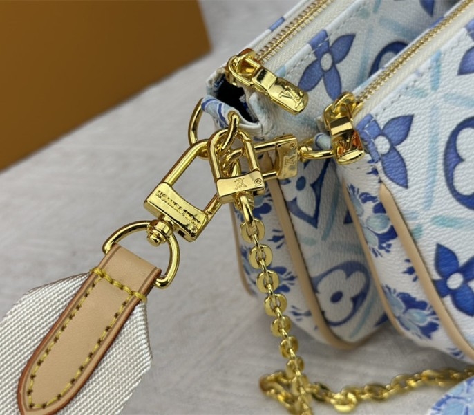 L0vis Vvtt0n LV By The Pool Monogram Tiles Canvas Multi Pochette Accessoires In Lagoon Blue