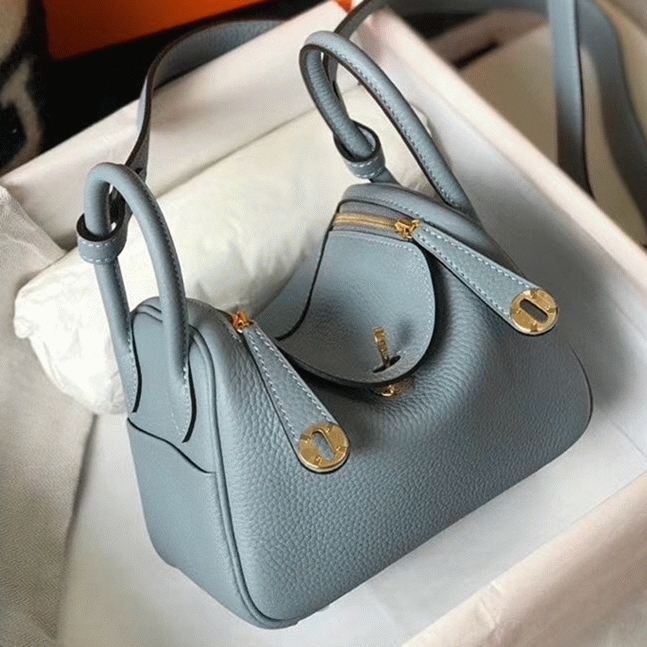 Replica H**me5 Lindy Mini handbag in blue lin color