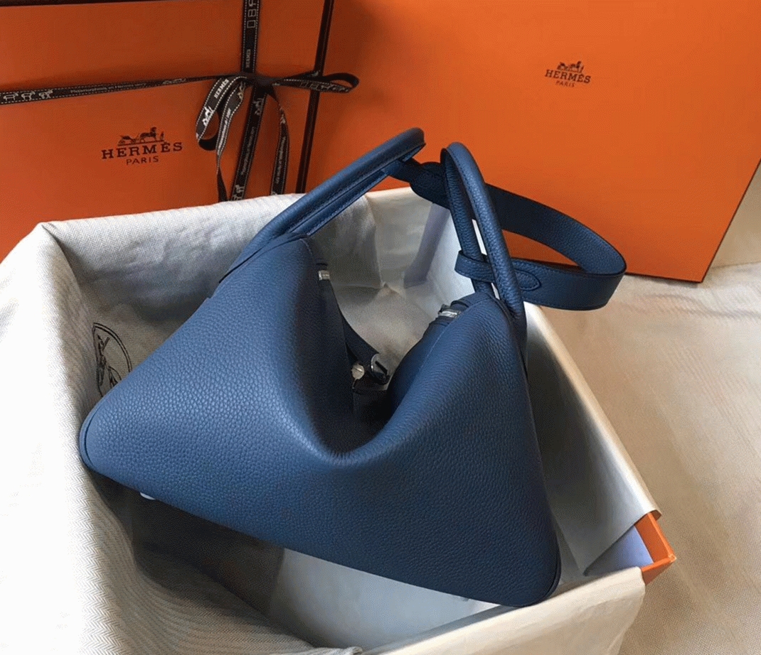Copy H**me5 Lindy 30cm bag in blue agate shade