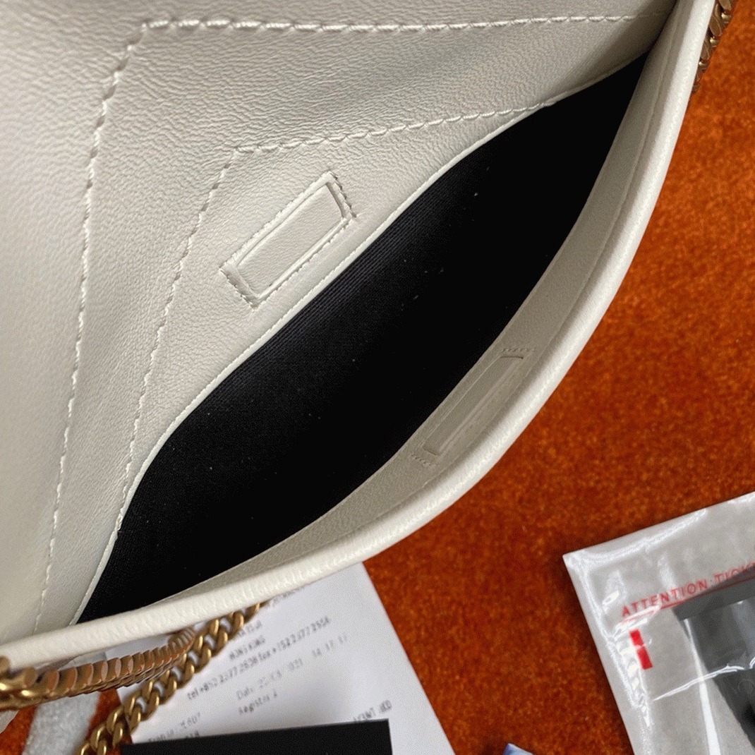 Fake Sa1nt Lau*nt Niki Baby Chain Bag White