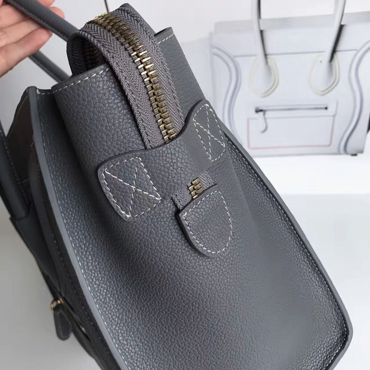 ce1i*e micro lU*gage tote bag faux in kohl