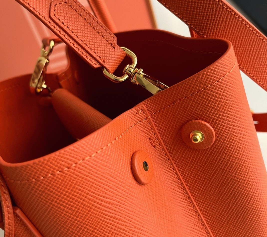 Orange Pra*a Double Mini Bag Knockoff