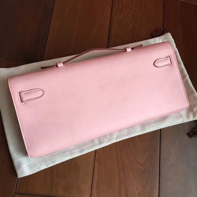 Rose Dragee Swift Knockoff H**me5 Kelly Cut Clutch Soft Pastel Bag