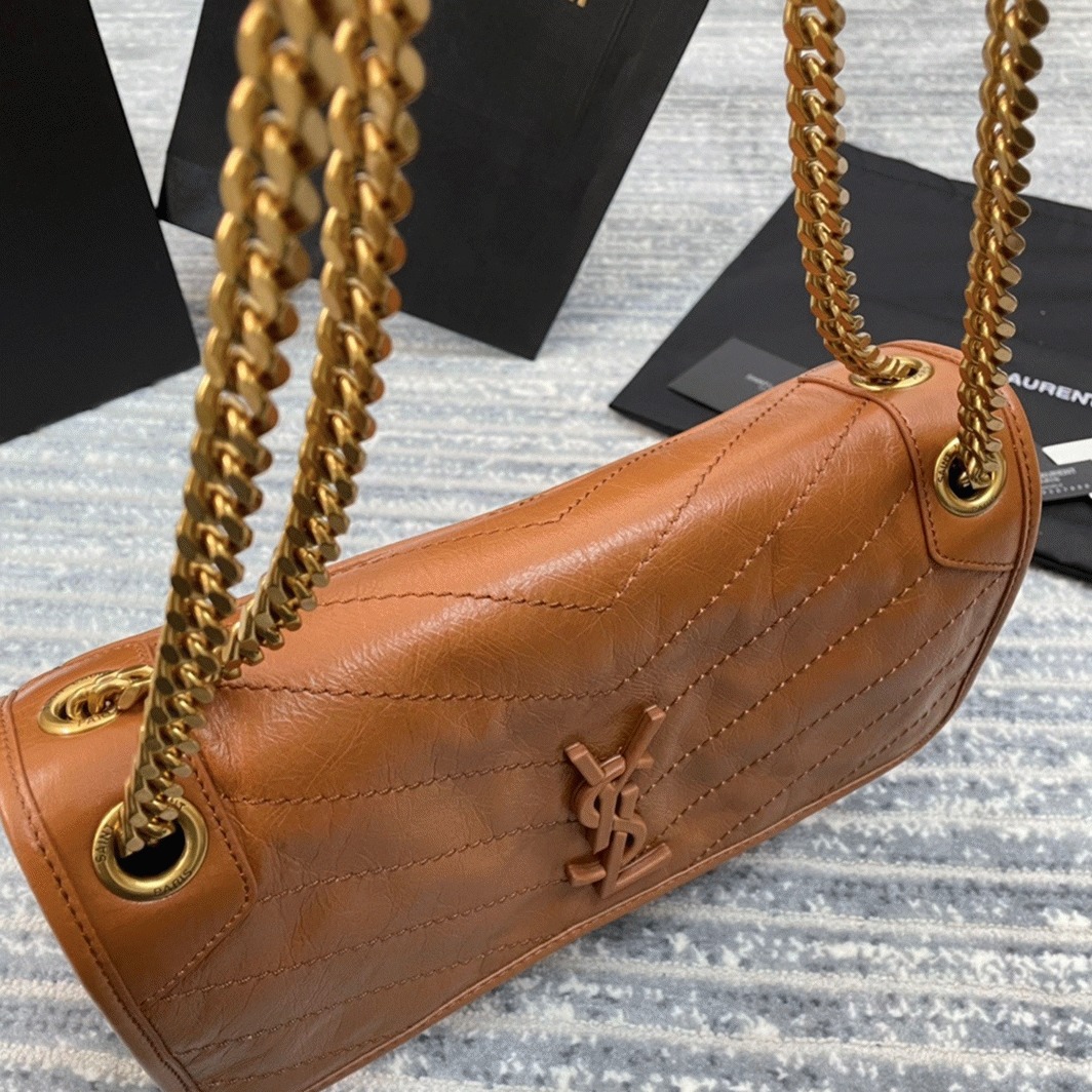 Fake Sa1nt Lau*nt Niki Medium Chain Bag Brown