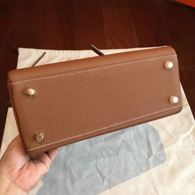 Gold Clemence Knockoff H**me5 Kelly Retourne 28cm Classic Bag