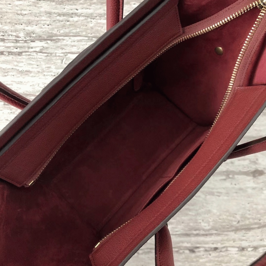 ce1i*e micro lU*gage tote bag knockoff in dark red