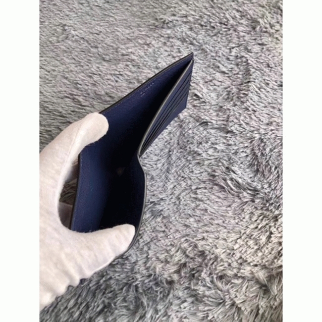 Dark blue top quality fake H**me5 Copernic compact wallet