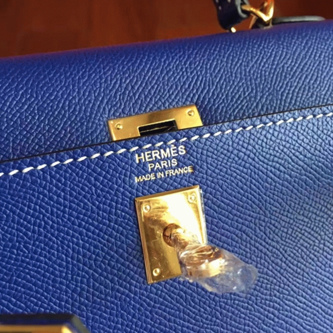Electric Blue Epsom Fake H**me5 Kelly 25cm Bold Purse