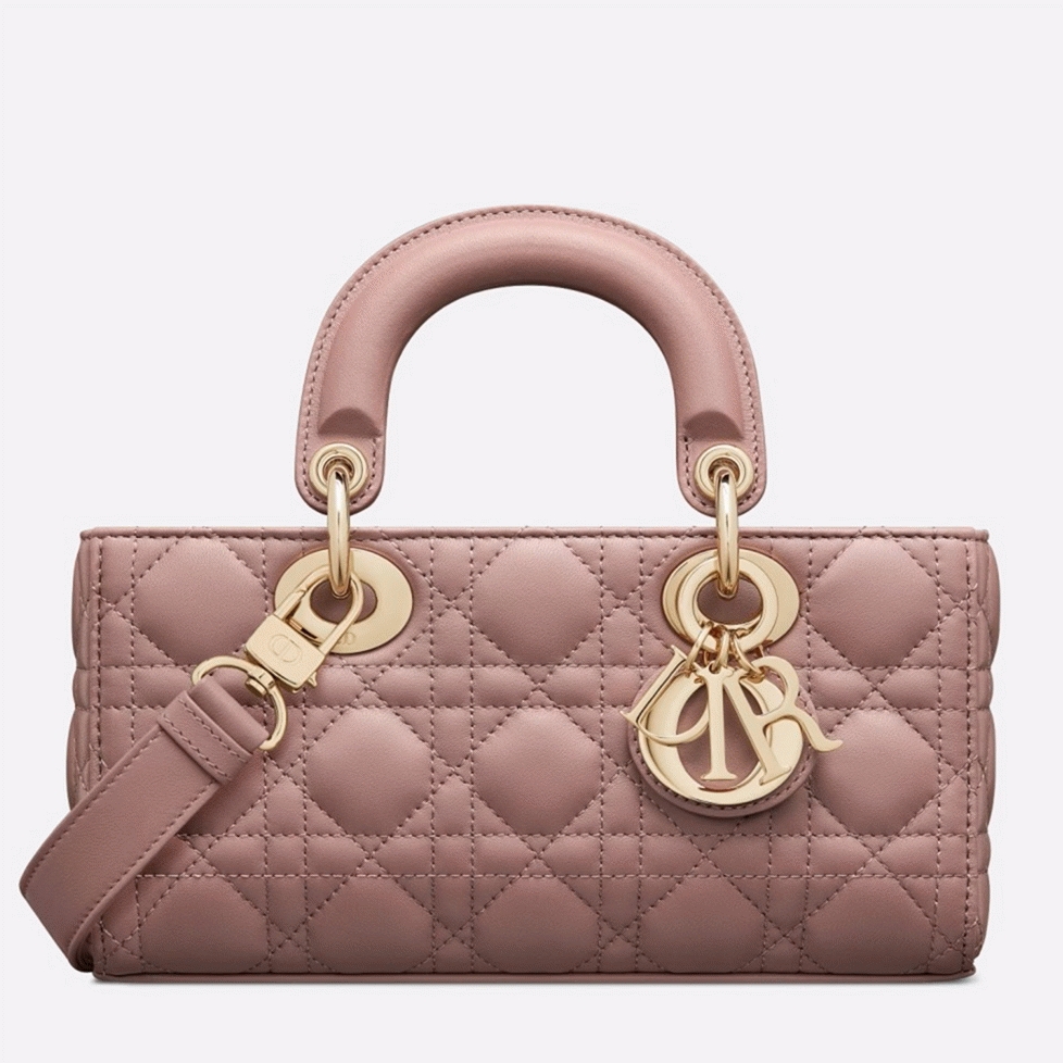 D10r Lady D-Joy Small Bag Fake in Peony Pink