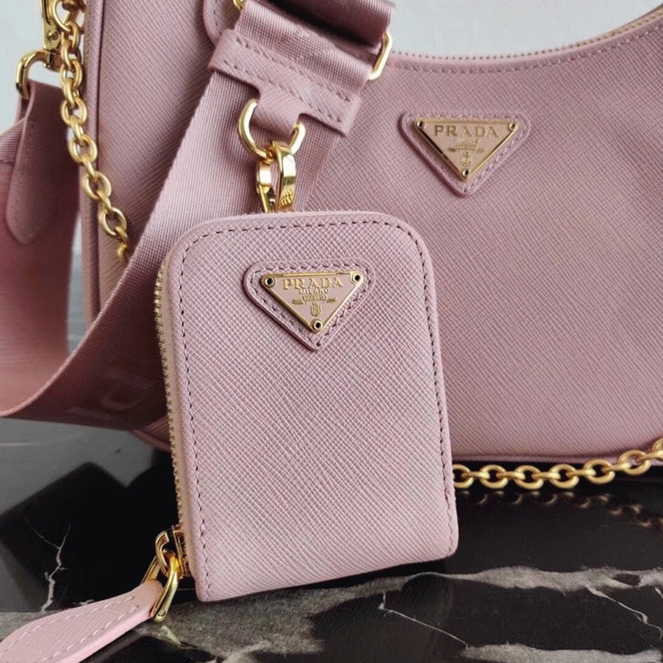 Pra*a Re-Edition 2005 Shoulder Bag Replica in Pink