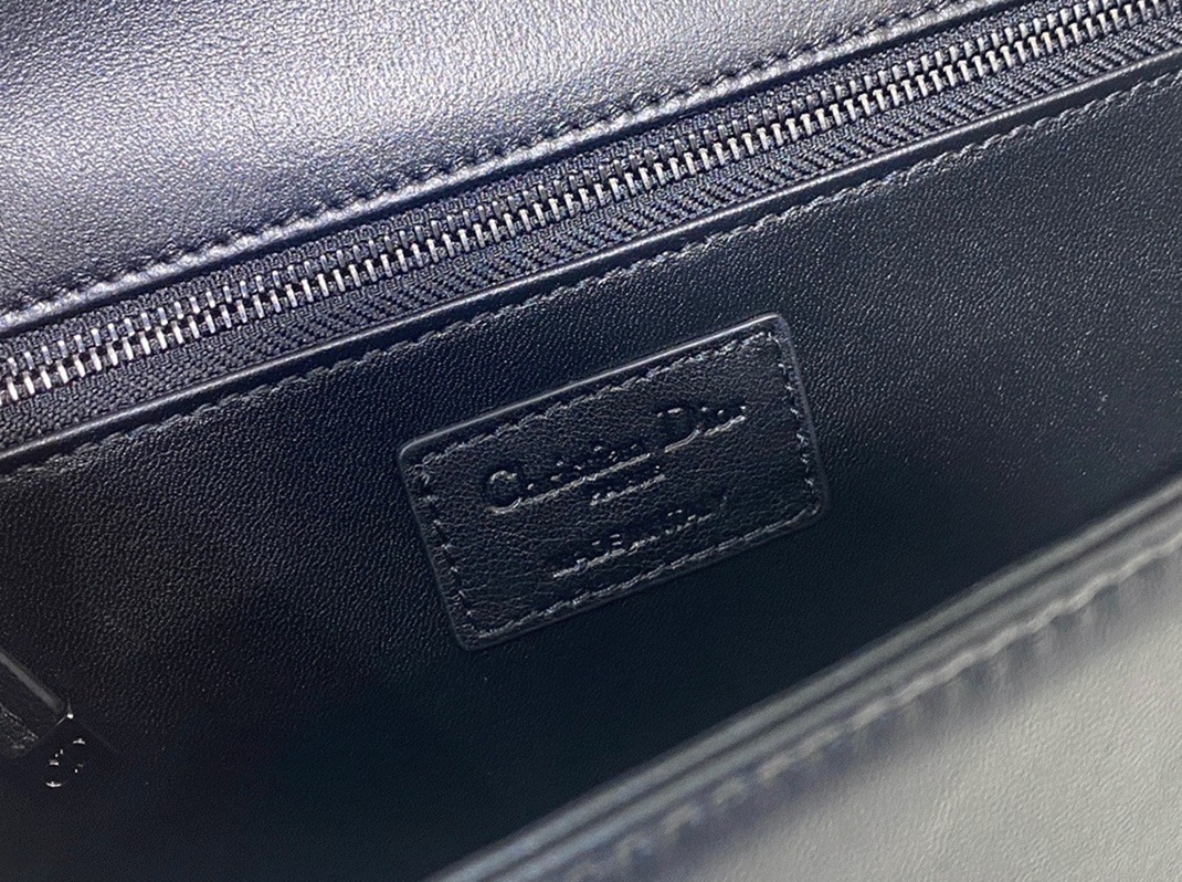 D10r 30 Montaigne Chain Bag with Handle Fake in Black Lambskin