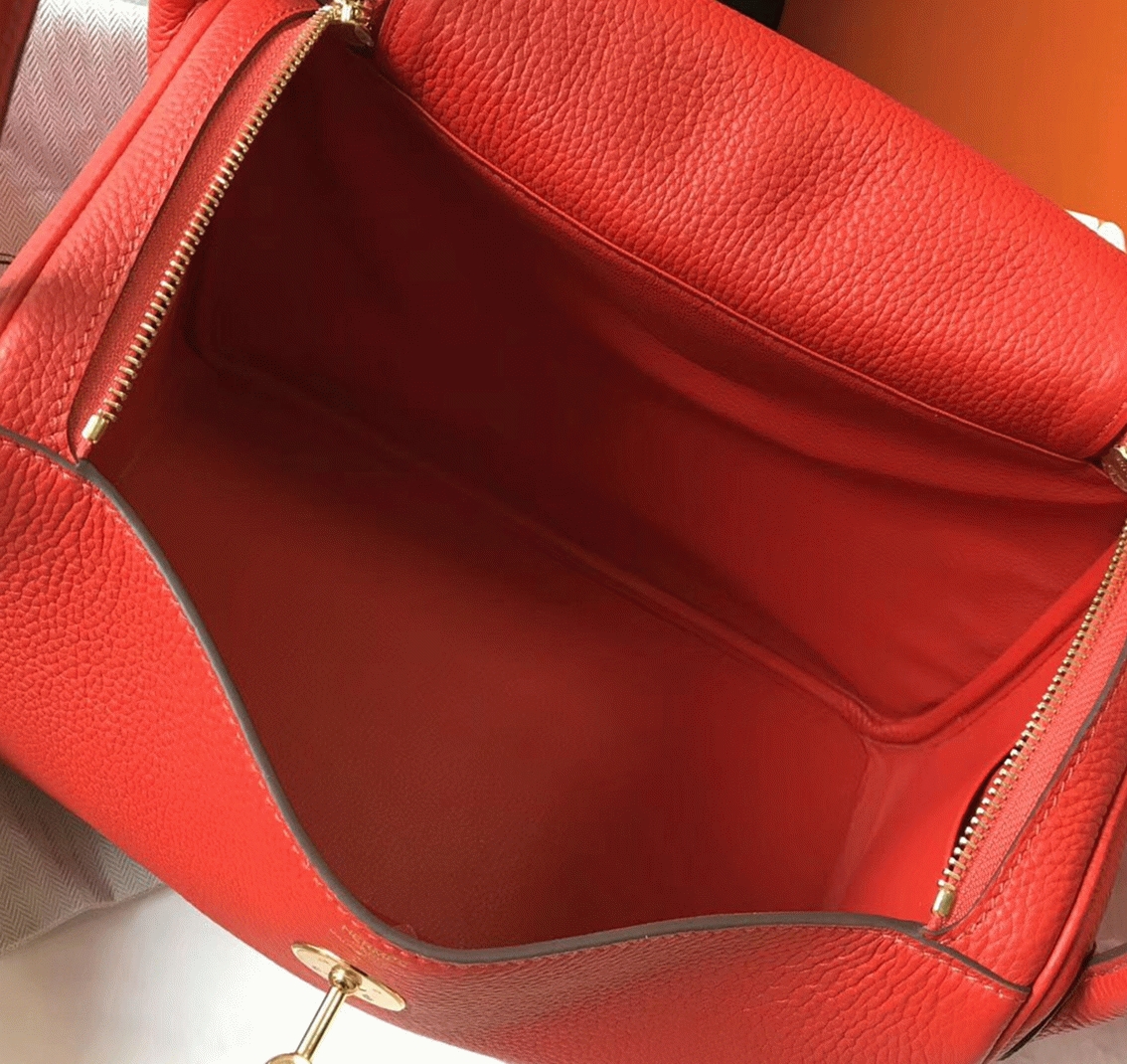 Designer replica H**me5 Lindy 30cm bag in red shade