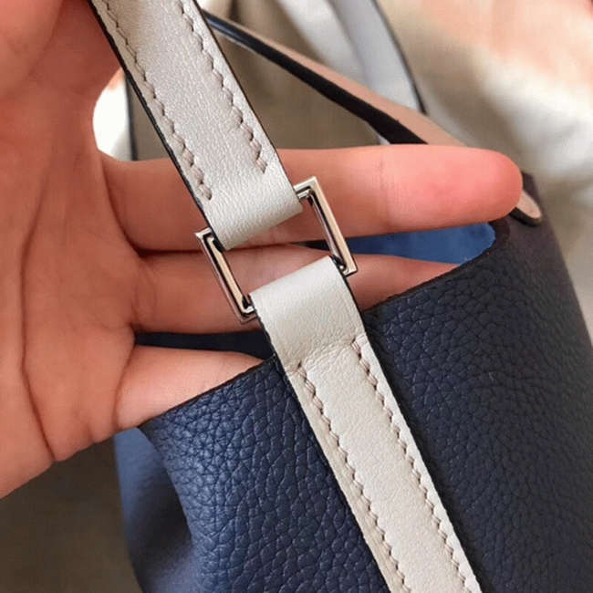 Bicolor sapphire replica H**me5 Picotin Lock 22cm handbag