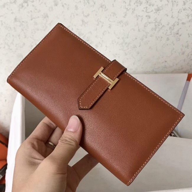 Gold Swift Fake Luxury H**me5 Bearn Wallet