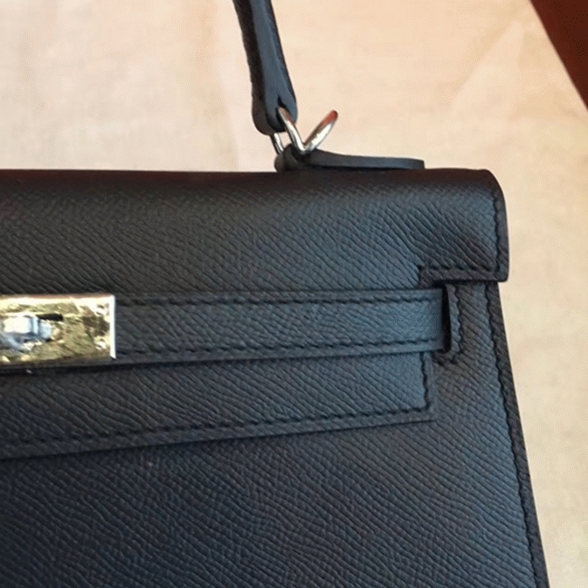 Black Epsom Fake H**me5 Kelly 25cm Sellier Structured Purse
