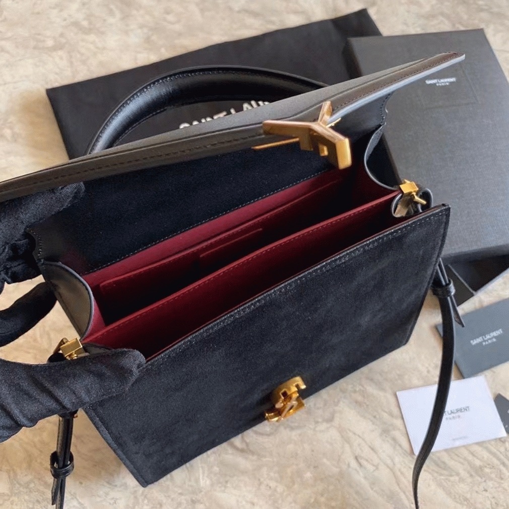 Replica Sa1nt Lau*nt Cassandra Medium Bag Black Suede