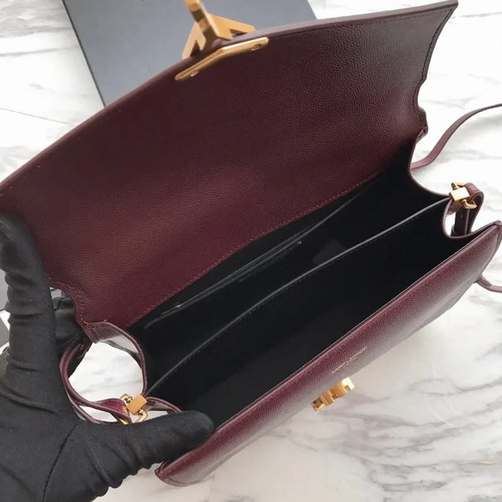 Fake Sa1nt Lau*nt Cassandra Medium Bag Bordeaux