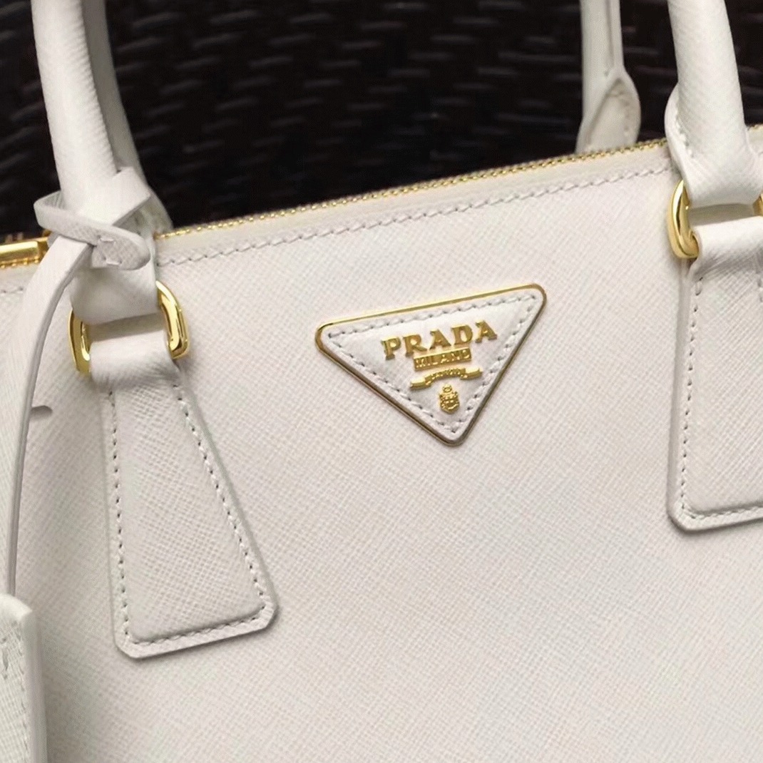 White Pra*a Galleria Medium Bag Replica