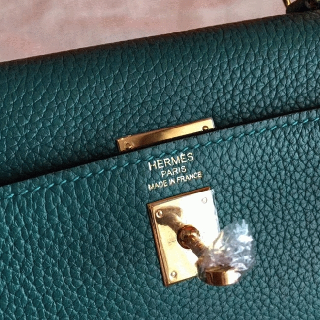 Malachite Clemence Replica H**me5 Kelly 25cm Retourne Tote