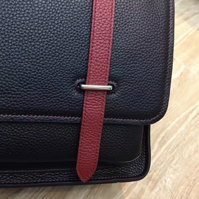 Black Knockoff H**me5 Bicolor Steve Messenger Bag