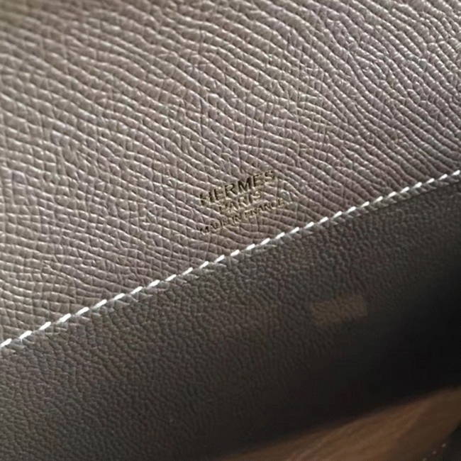 Etoupe Epsom Knockoff H**me5 Kelly Cut Clutch Stylish Purse