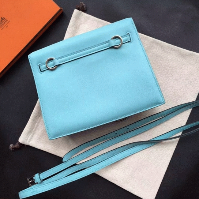 Celeste Swift Leather Fake H**me5 Kelly Danse Light Blue Purse