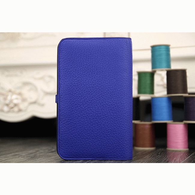 Electric blue designer replica H**me5 Dogon combine wallet