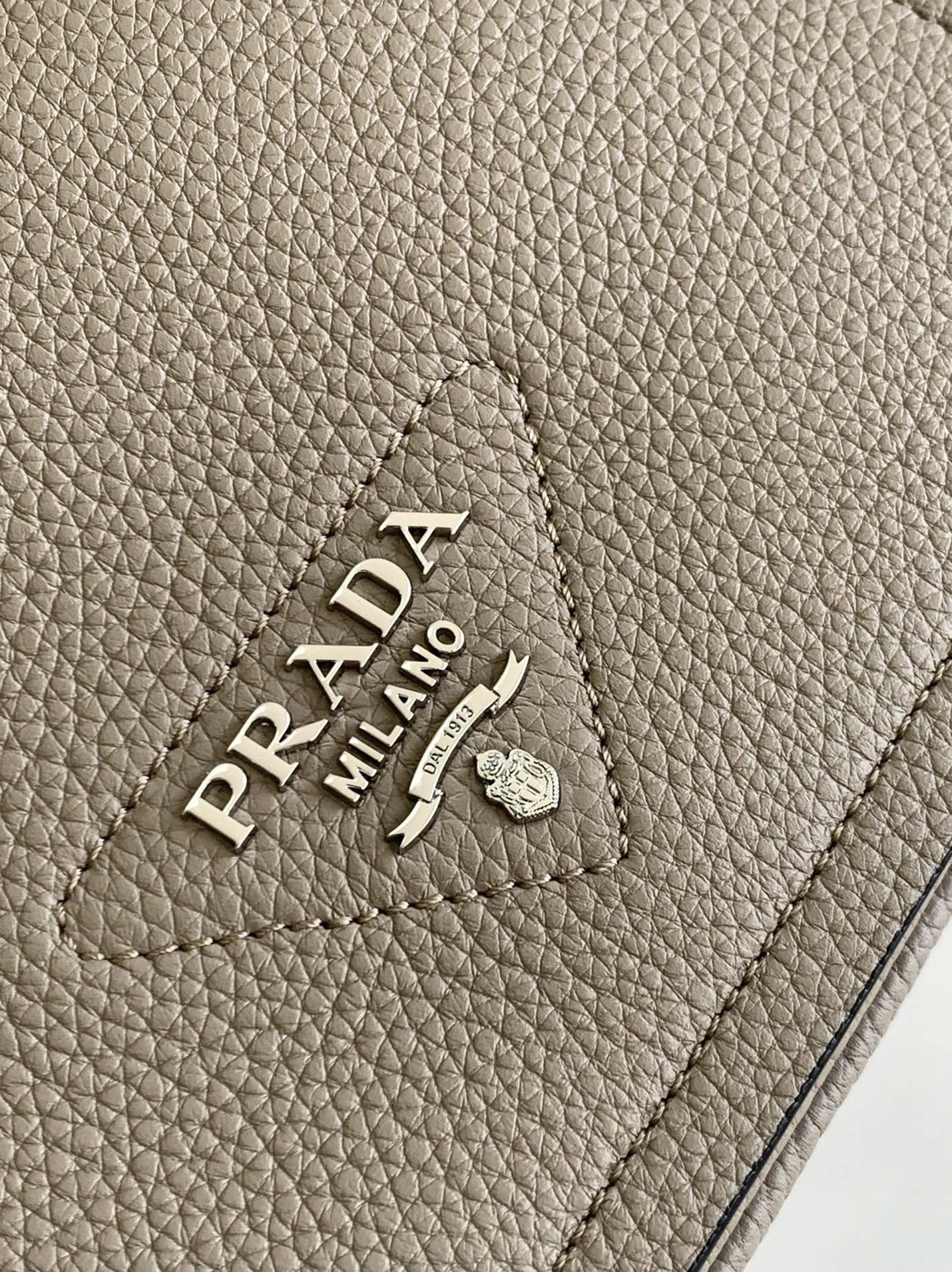Pra*a Flap Shoulder Bag Imitation in Grey