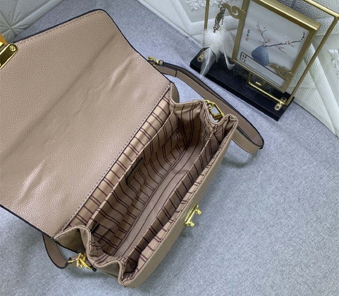 LV Monogram Empreinte Leather Metis In Tourterelle Grey M44881