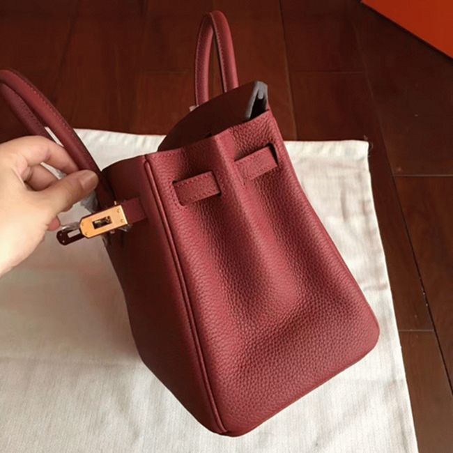 Bordeaux H**me5 Birkin 25cm Faux Quality Replica
