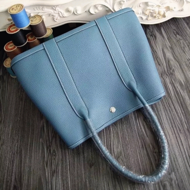 Jean Blue Fake AAA H**me5 Garden Party 30cm Bright Canvas Tote