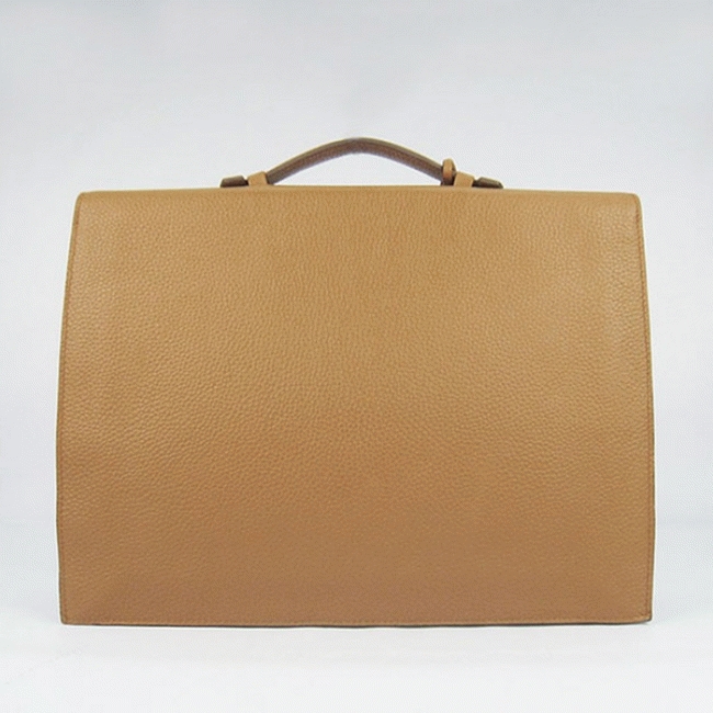 Brown Calf Leather Fake H**me5 Sac A Depeches 38cm Briefcase