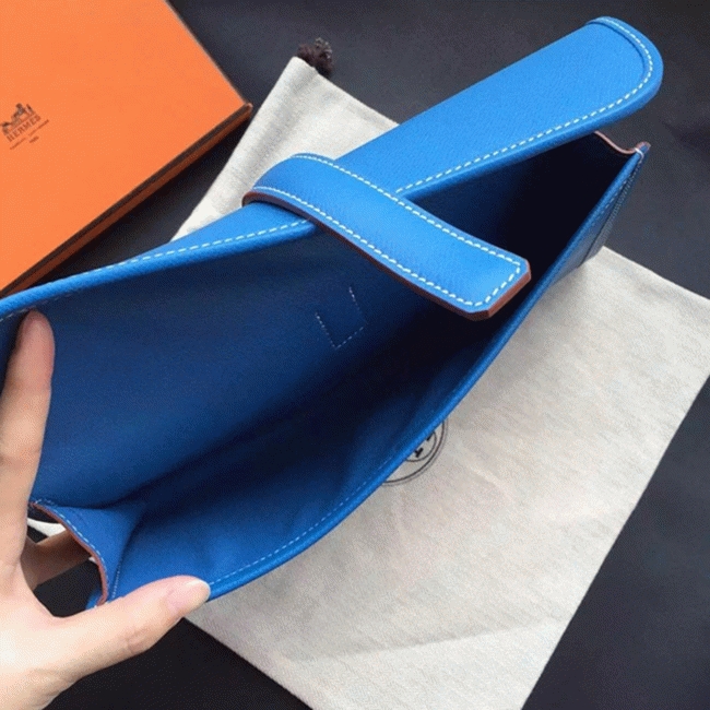 Blue replica H**me5 Jige Elan 29 clutch bag
