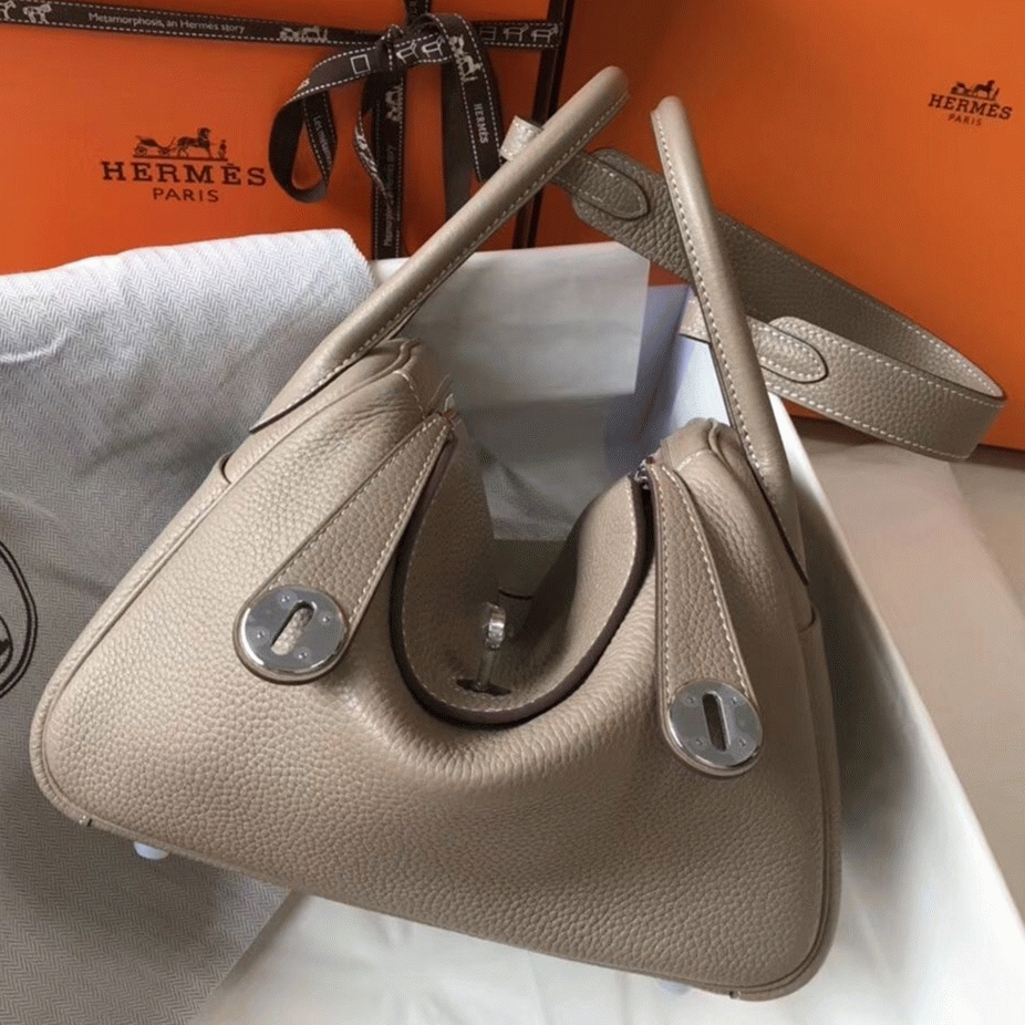 Knockoff H**me5 Lindy bag 26cm in gris tourterelle