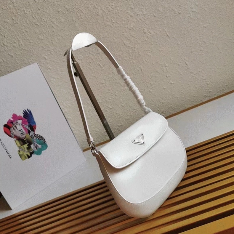 White Pra*a Cleo Flap Bag Replica