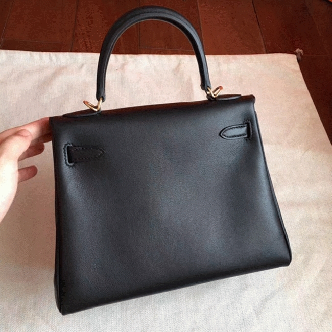 Black Swift Replica H**me5 Kelly 25cm Retourne Soft Bag